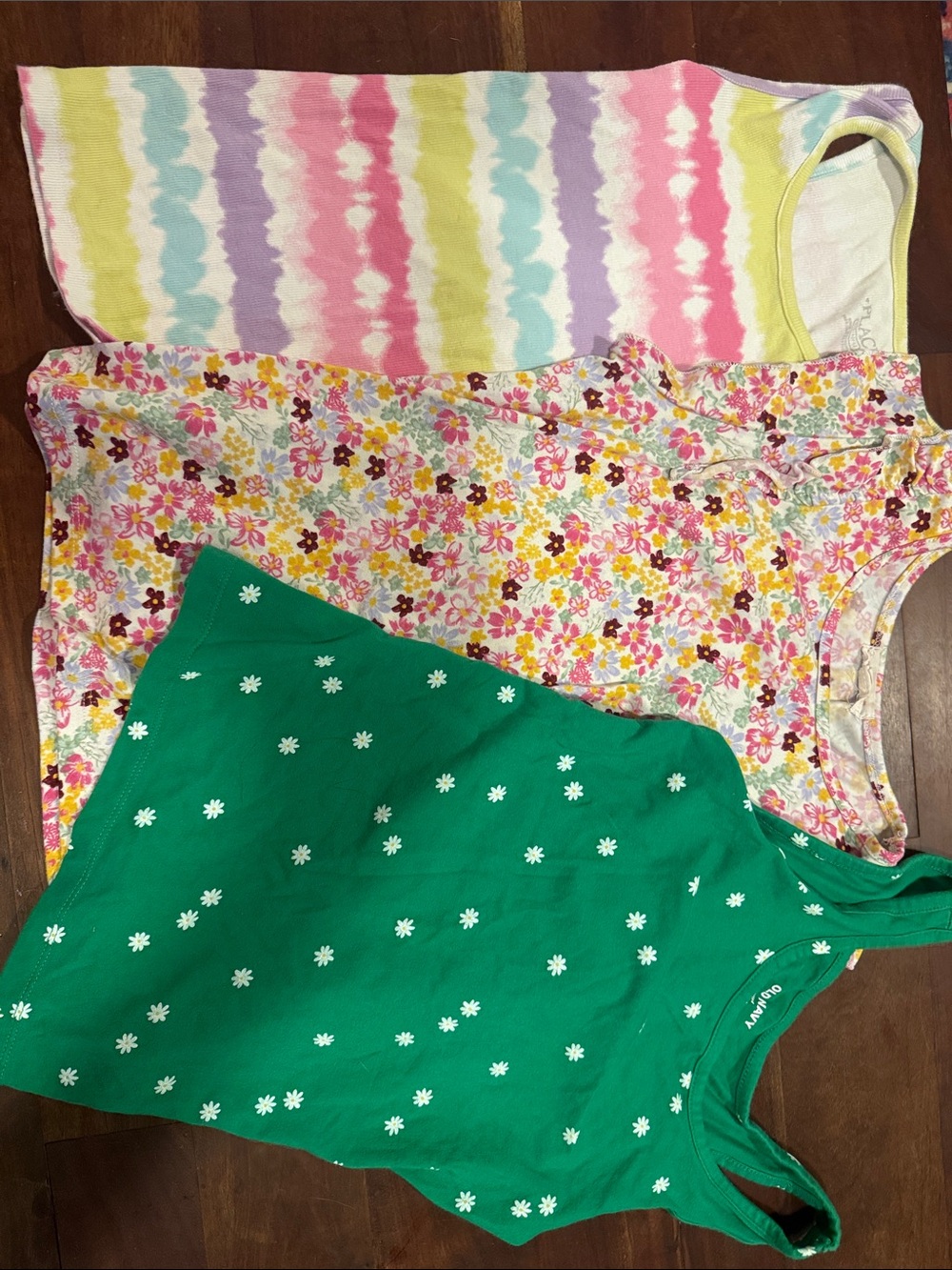 Kids Multi-Pack summer shirts – Pastel Stripe, Floral, Green Daisy